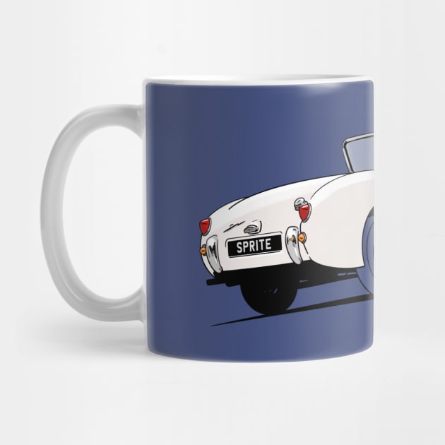 Austin Healey 'Frog Eye' Sprite in White by Webazoot